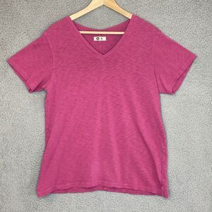 American Giant V neck Supima Cotton Pink Womens Size XL Top Tee Shirt